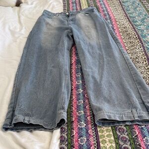 Upside down  Flare Jeans in Washed Blue